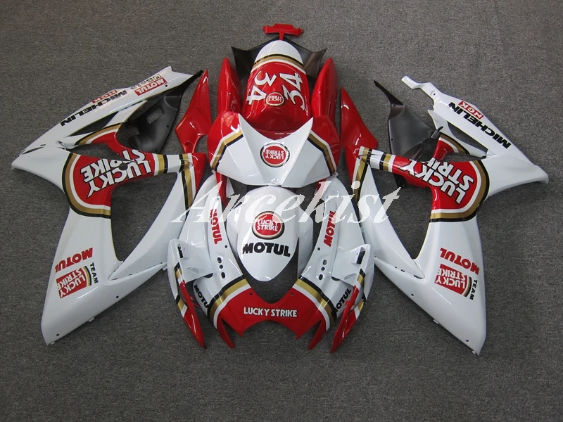New ABS Whole Fairings Kit Fit For Suzuki GSXR600 GSXR750 06 07 R600 R750 K6 GSXR 600 750 2006 2007 custom White Red lucky | Автомобили и