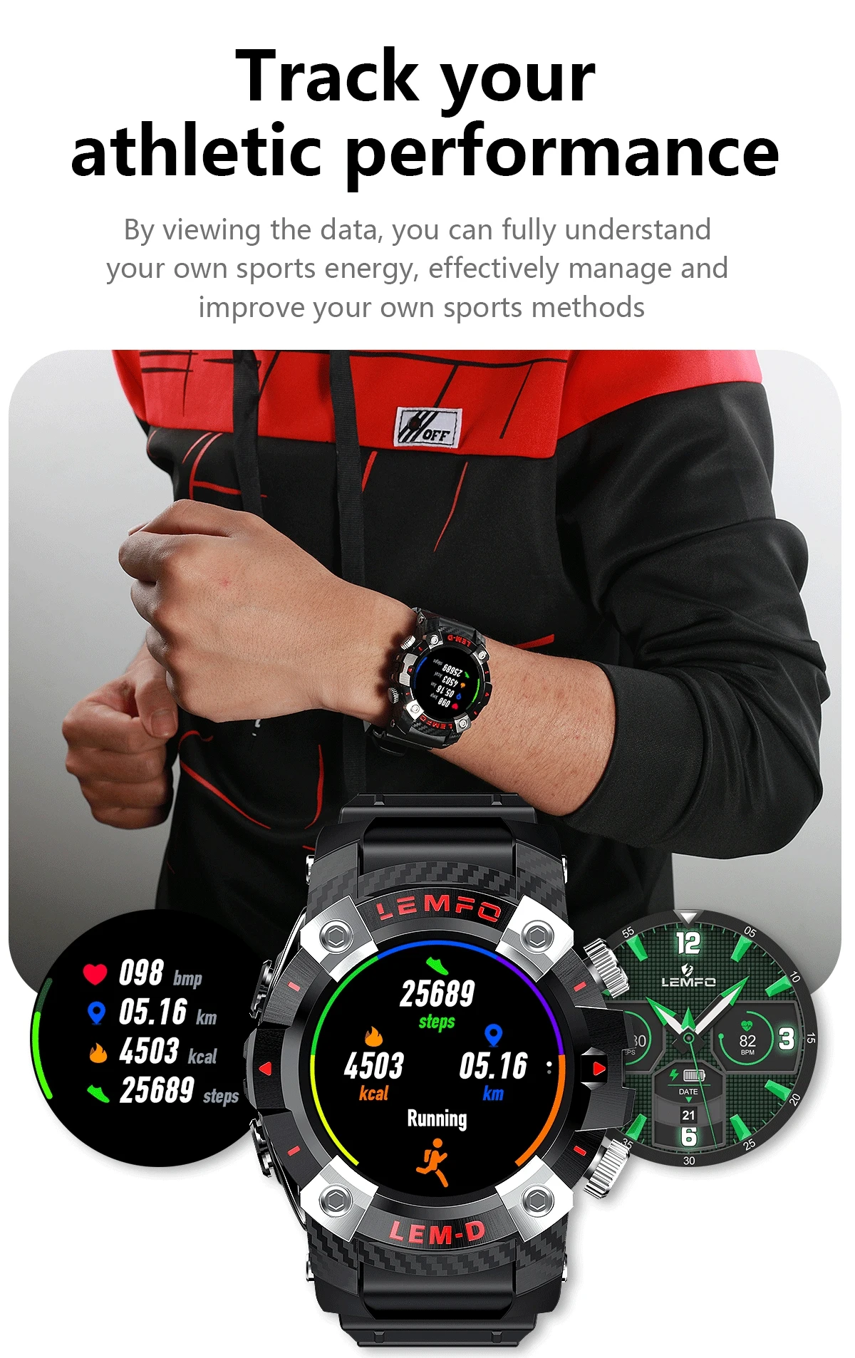 H1f0f9439cd5946b3a1158cd0394b9a9cX - LEMFO LEMD Smart Watch Wireless Bluetooth 5.0 Earphone 2 In 1 360*360 HD Screen Sport Smartwatch Men For Android IOS Phone