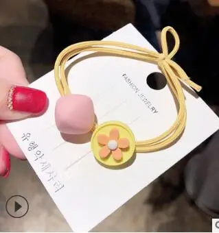 5 120 шт/Партия DIY мульти простые цветастые подсолнухи резинки скраб квадратные Волосы Резинки Инструменты для укладки аксессуар HA939 - Цвет: 5