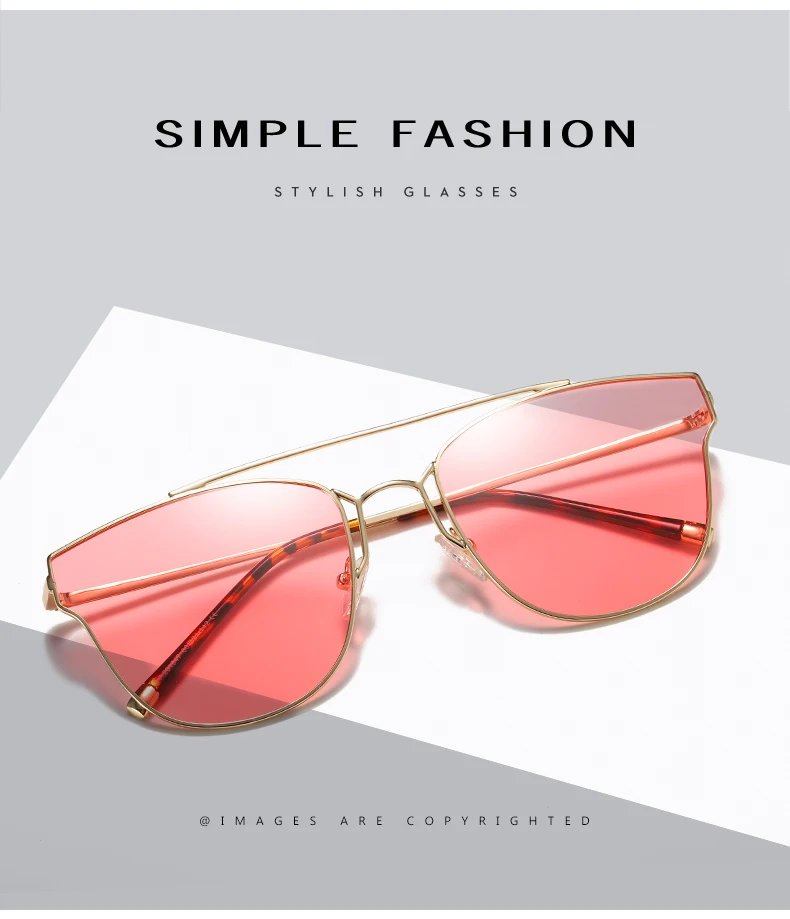 LEIDISEN кошачий глаз винтажные брендовые дизайнерские золотые солнцезащитные очки для женщин Металлические Светоотражающие Плоские линзы солнцезащитные очки для женщин 201947
