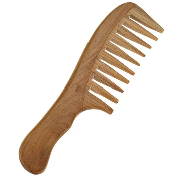 

2020 New Wooden Wide Tooth Hair Comb Natural Sandalwood Handmade Massage Beauty Hair Care