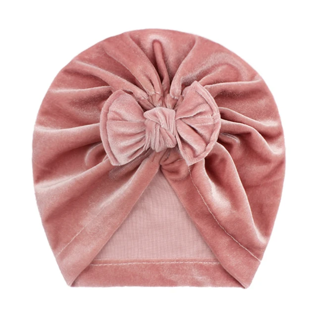 Solid Baby Cotton Beanies Cute Bear Ear Bowknot Turban Hats Sweet Soft 0-4T Elastic Caps For Newborn Baby Boy Girls Headwraps 10