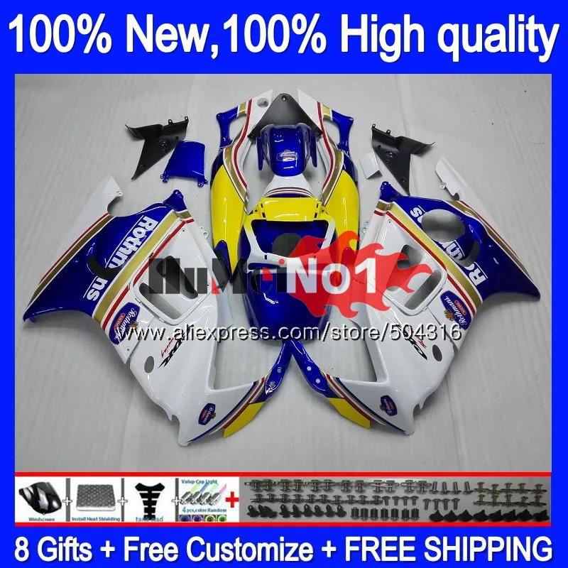 Корпус+ майка для HONDA CBR 600F3 CC CBR600FS 1997 1998 Ротман синий 3MC. 125 CBR600 F3 FS 600CC 600 F3 97-98 CBR600F3 97 98 обтекатели - Цвет: No. 1