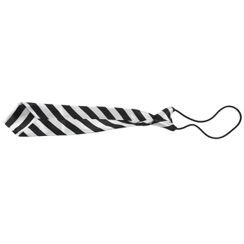 

Children Cute Fashionable Elastic strap Diagonal Stripe Tie - Black + White