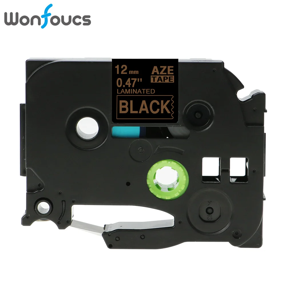 Gold on Black Wonfoucs совместимый TZe231 Brother tze ленты tz231 tze-231 tz131 для P-сенсорный принтер PT-D210 12 мм ленты с лейблом этикетки кассеты - Цвет: Gold on Black