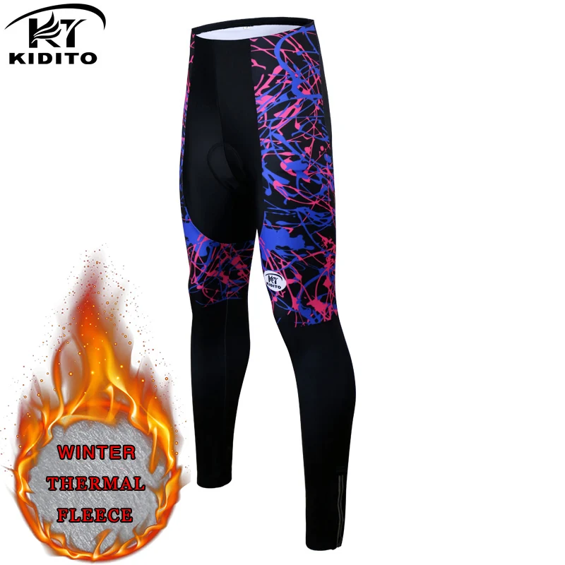 KIDITOKT 2021 Women's Winter Pro Keep Warm Cycling Pants Thermal Tights With 3D Coolmax Pad Bicycle Trousers | Спорт и