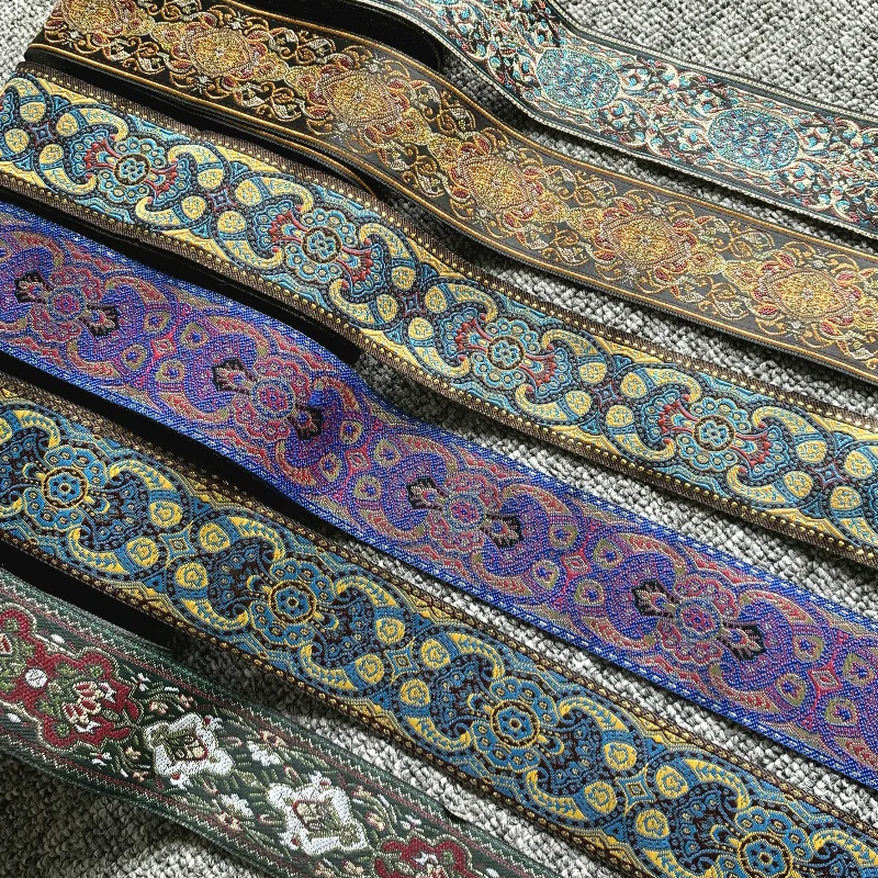 Ribbon Decoration Supplies 10yards/lots Wide 5cm Woven Jacquard Ribbon Trims Totem Pattern For Curtain Clothing Accessory