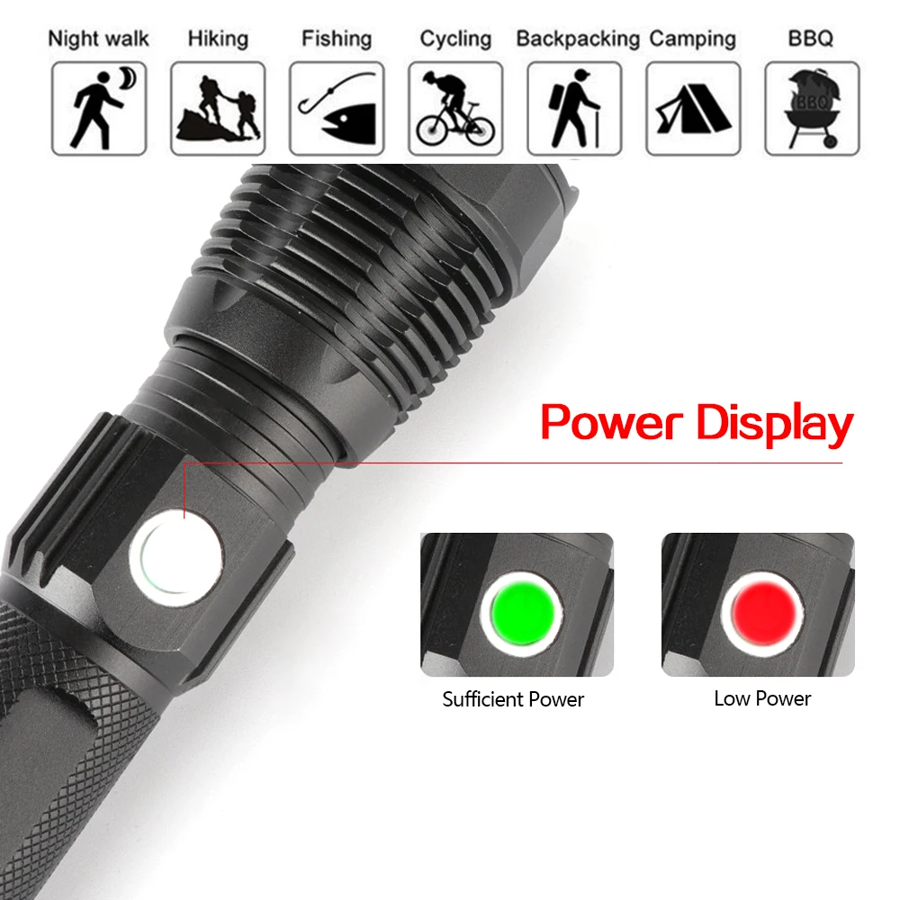 Супер мощный светодиодный фонарик XHP50.2 USB XHP50 с фокусировкой лучший походный