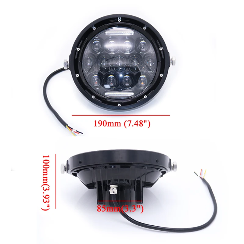 7" Motorcycle LED Headlight Bulb for Harley Dyna Sportster Victory Triumph Indian HeadLamp Halo DRL For Cafe Racer headlight