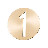 Number 1 Твердая латунь номер дома дверной знак настенный, 2,5 дюймов высотой - Цвет: Number 1