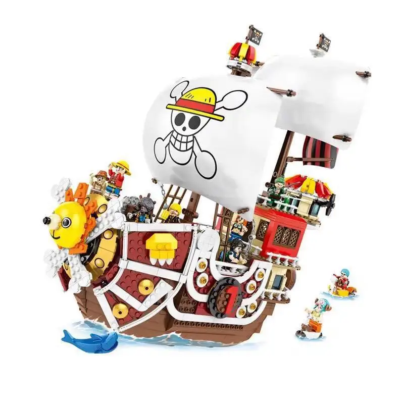 

1484pcs Sunshine Neptune Monkey D. Luffy Educational Assembling Legoinglys ONE Piece Building Blocks Toys Children Birthday Gift