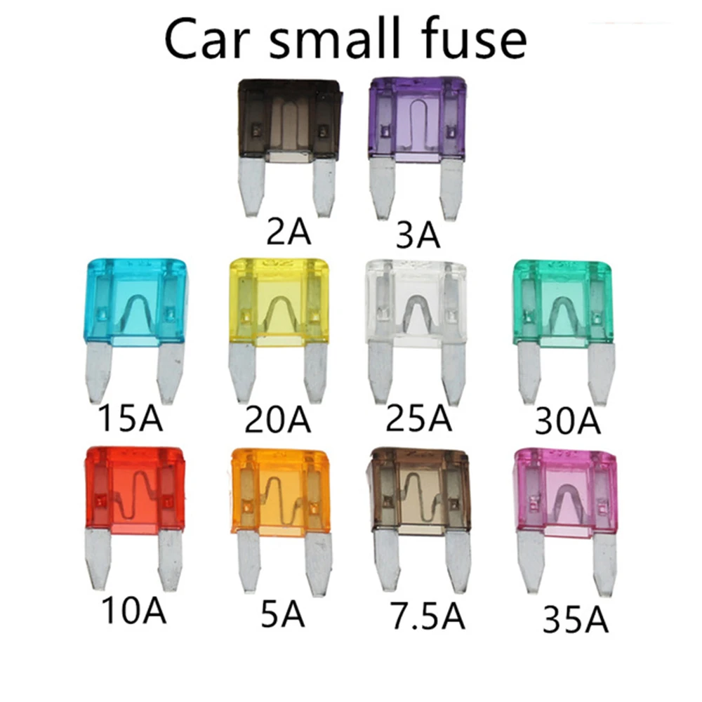 120Pcs Profile Small Size Blade Car Fuse Assortment Set for Auto Car Truck 2.5/3/5/7.5/10/15/20/25/30/35A Fuse with Plastic Box