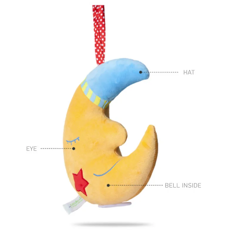Новые детские игрушки для коляски, музыкальная Лунная кроватка, подвесные передвижные погремушки на кровать, детские развивающие плюшевые игрушки для детского подарка