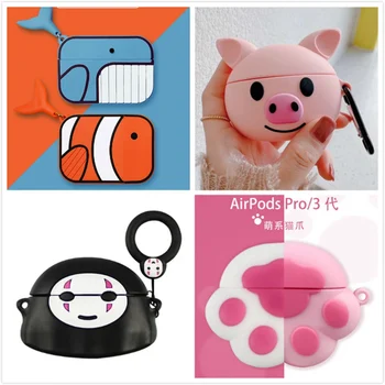 

3D Earphone Case For Airpods Pro Case Silicone Stitch Dog Cartoon Headphone/Earpods Cover For Apple Air pods Pro 3 Case Keychain
