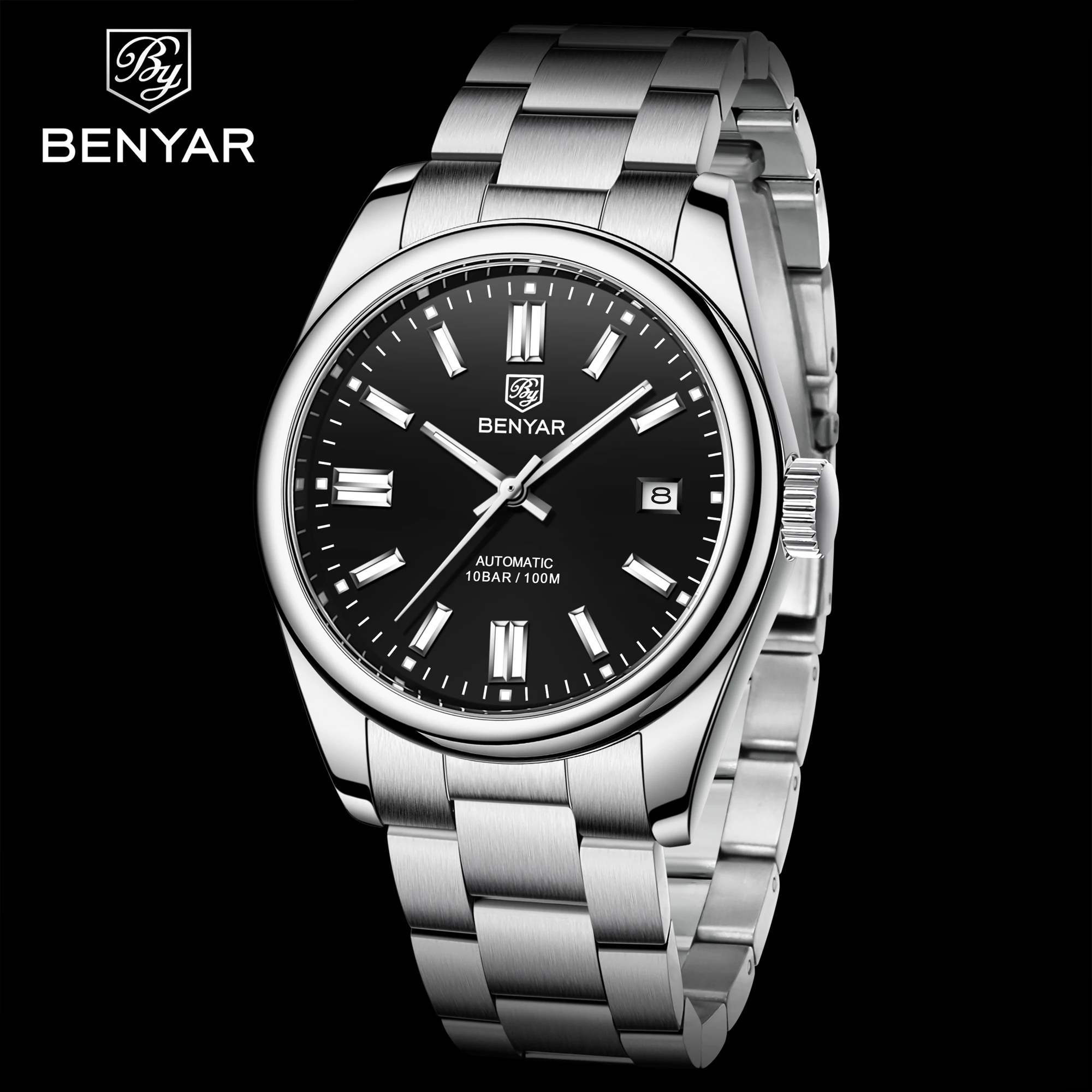2021 New BENYAR 39MM Men's Watches Mechancial Watch Men Luxury Automatic watch for men Stainless steel Waterproof Clock Man 