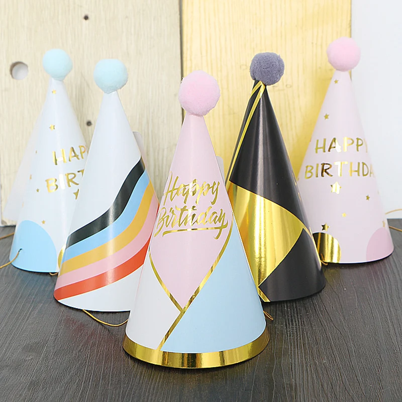 

1PC Paper Birthday Hats Polka Dot Baby Girl First Birthday Party Hats Pink Princess Crown Birthday Party Decoration Suppliers