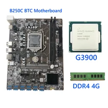 B250C BTC 12x usb 3.0 à PCI E 16X, carte mère, processeur G3900, Kit de mémoire DDR4 2133 4G, LGA1151 Gen 6/7