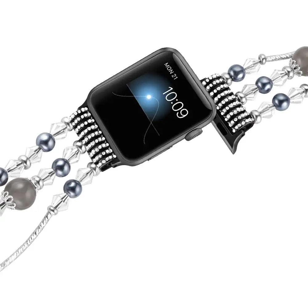 Ремешок-браслет для Apple watch 5, 4, 3, 2, 1, 38 мм, 44 мм, для iwatch, ремешок 42 мм, 40 мм, женские Ремешки для наручных часов ручной работы