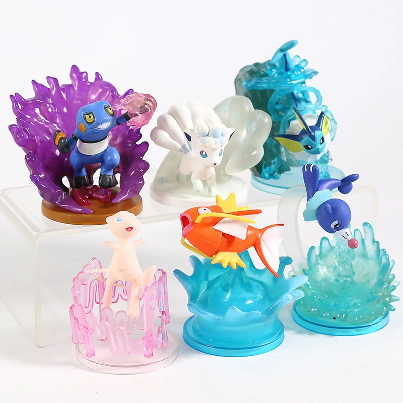 Галерея монстров Mew Vulpix Popplio Groagunk Magikarp Vaoreon Боевая версия. Фигурки из пвх игрушки 6