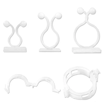 

New 150 Pieces of Plant Clamps, Cable Tie Clamps, Fixator Self-Adhesive Hooks and Rattan Clamp Bracket Kit