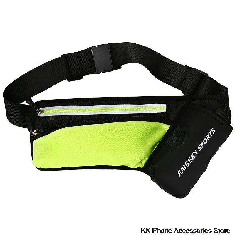 Поясная Сумка для бега, марафон, спортивный пояс, держатель для телефона, водонепроницаемые, для фитнеса, легкие сумки, бутылка для воды, для гонок, набедренная поясная сумка, чехол - Цвет: Green