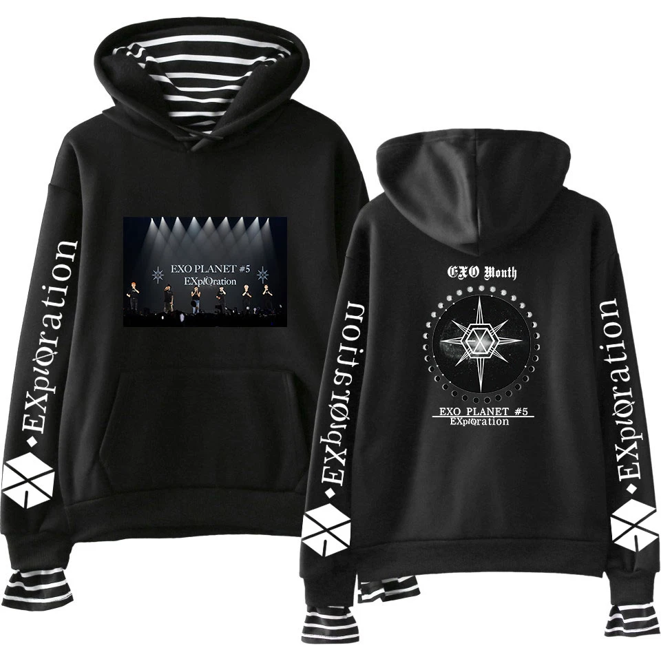 KPOP EXO PLANET #5 толстовки хлопковые водолазки оверсайз толстовка женская moletom плюс