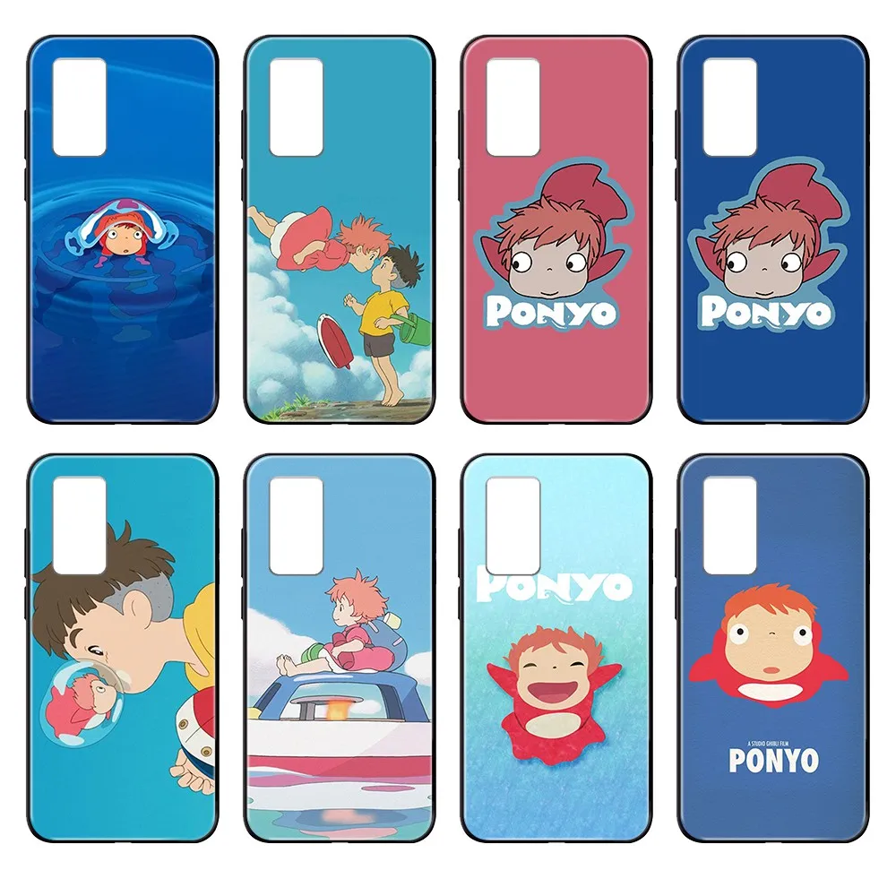 Чехол для телефона ponyo on the cliff Etui черный корпус Huawei nova P Y 2 3 6 7 8 9 10 20 30 I Smart Plus Z Lite Pro II