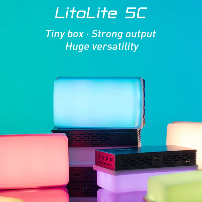 nanlite litolite 5c Photography Lighting Portable LED Light 2700K-7500K RGB HSI CCT FX Lighting Video Light Selfie for Camera