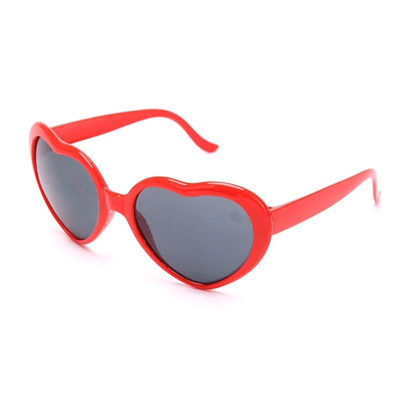 1pc Red Love Heart Shape Diffraction Grating Party Rave Glasses Lens Glass Orbit Light Show Fireworks Refraction Laser Glasses 