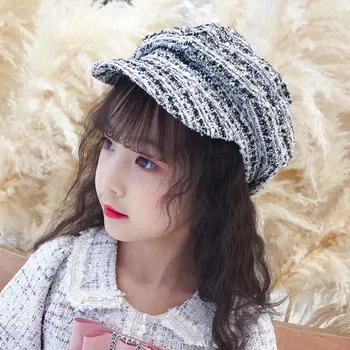 

2019 New Baby hat Autumn and winter children's berets hat boy and girl baby navy hat children sweet princess octagonal caps