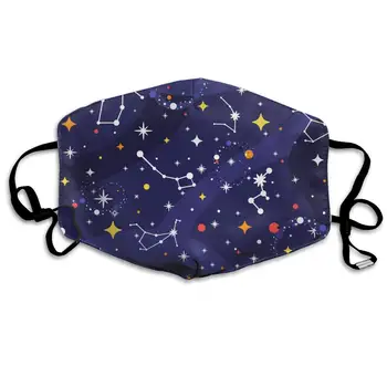 

Space Constellation Washable Reusable Mask, Cotton Anti Dust Half Face Mouth Mask For Kids Teens Men Women With Adjustable Ear