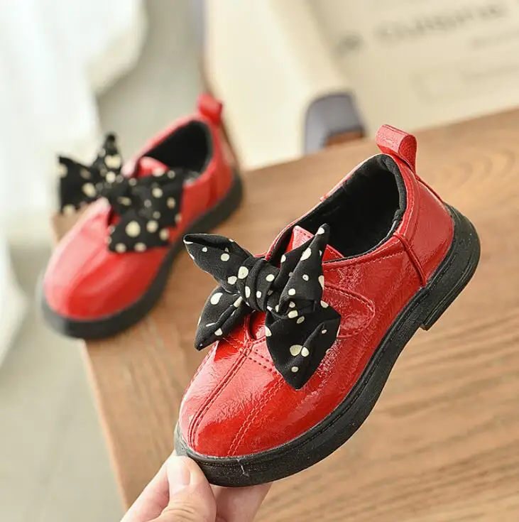Детская обувь; сезон весна-осень; модная детская обувь с бантом; повседневная обувь на плоской подошве в британском стиле для девочек; детские мягкие лоферы; черная обувь - Цвет: picture color