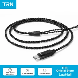 TRN A6 Type C Earphones  Cable Upgraded Silver Plated With  for TRN MT1 VX BA15 KZ ZS10/ZSX/ZSN PRO/ASX/C12 /C16/AS16/ZAX/EDX