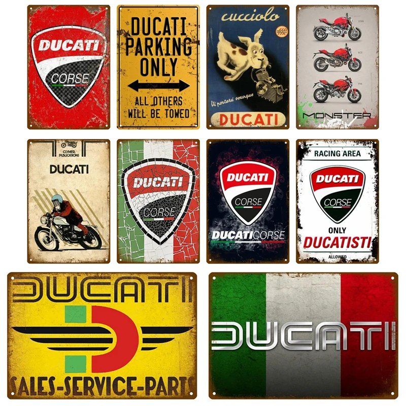 Металлический плакат Ducati Garage с винтажным планшетом металлический винтажный