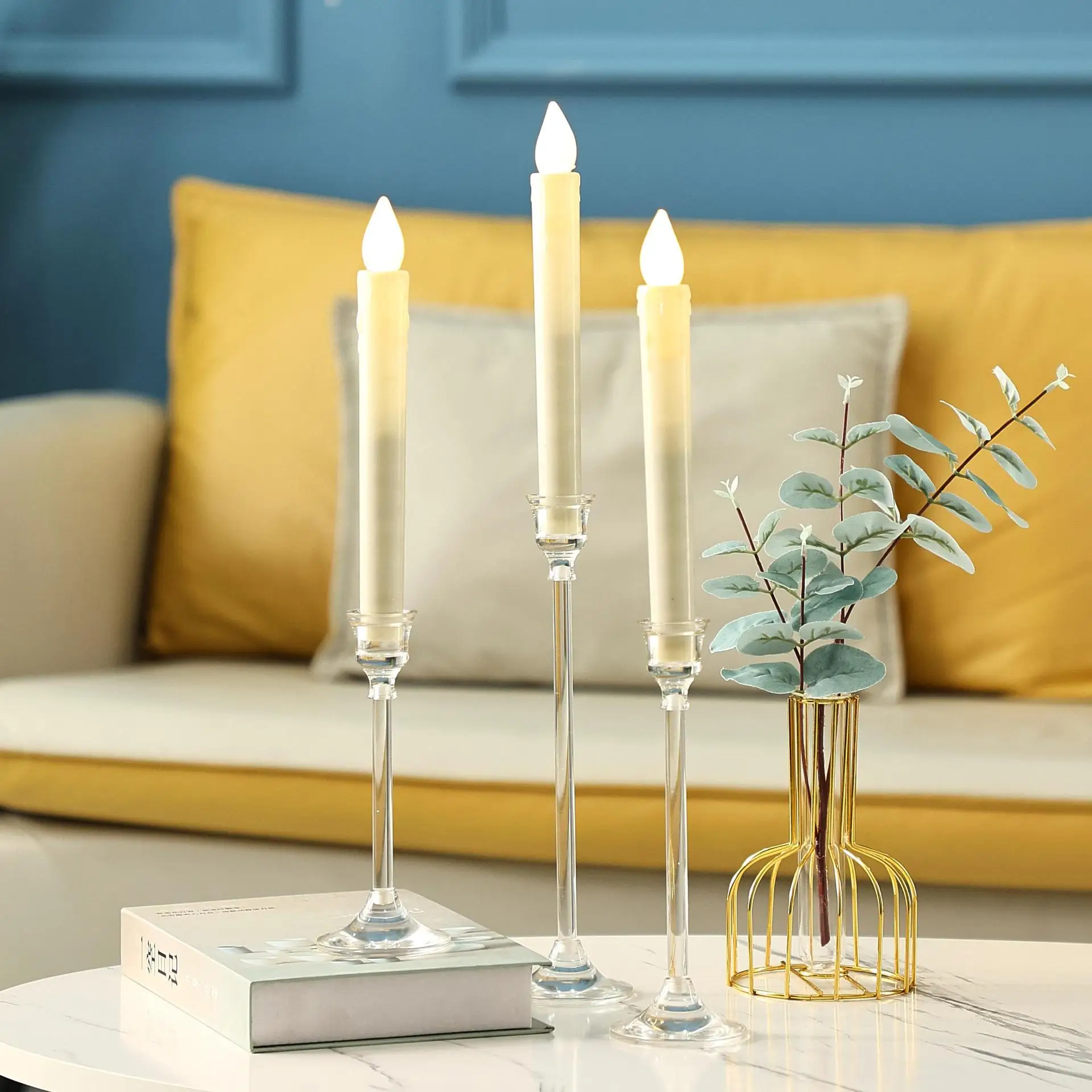 

3Pcs Crystal Candle Holders Acrylic Candlestick Candelabra Centerpieces Wedding porps Christmas deco