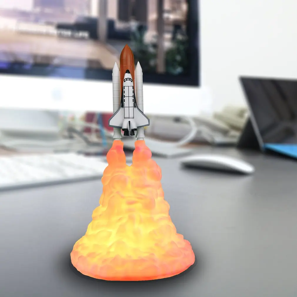 3D печать космический челнок Ночник светильник для любителей космоса Лунная лампа ракетная лампа как украшение комнаты любителей космоса ракетная лампа s