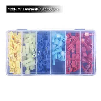 

120pcs T Type Break-free Main Line Branch Wiring Clip Connector Wiring Connecting Clip Combination Boxed Terminal Set