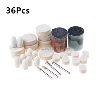 

36Pcs Dremel Accessories Polishing Pad Soft Felt Buffing Burr Polishing Wheels Brushes Kits for Metal Rotary Tools New Dropship