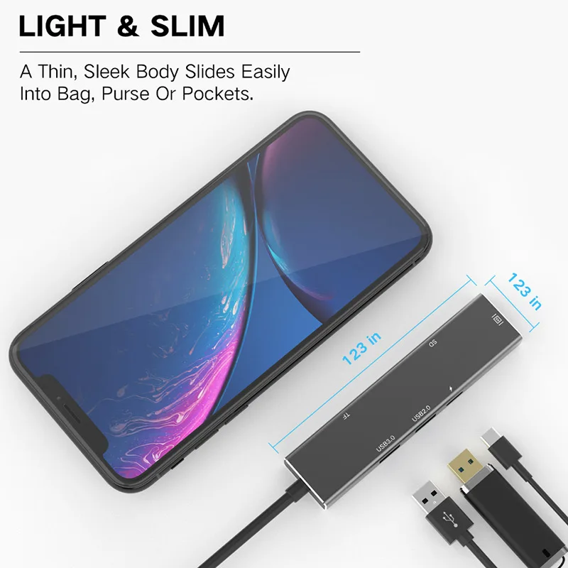 Док станция с разъемом Type C для HDMI SD/TF карт USB 3 0 PD|Док-станции ноутбуков| |