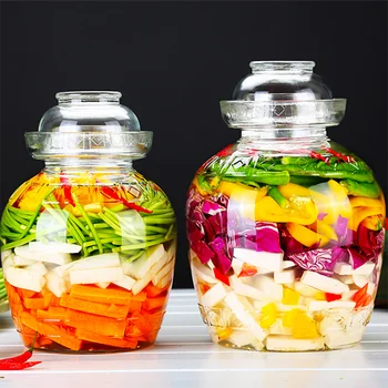 

Creative Thicken Transparent Glass Pickle Jar Household Night Stains Pickling Cabbage Radish Vegetable Bottles Food Container