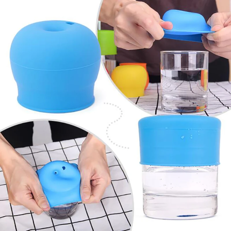 Карамельный цвет, силиконовая крышка для чашки, герметичные стеклянные крышки для детей, Детские эластичные герметичные силиконовые соломенные крышки для чашек