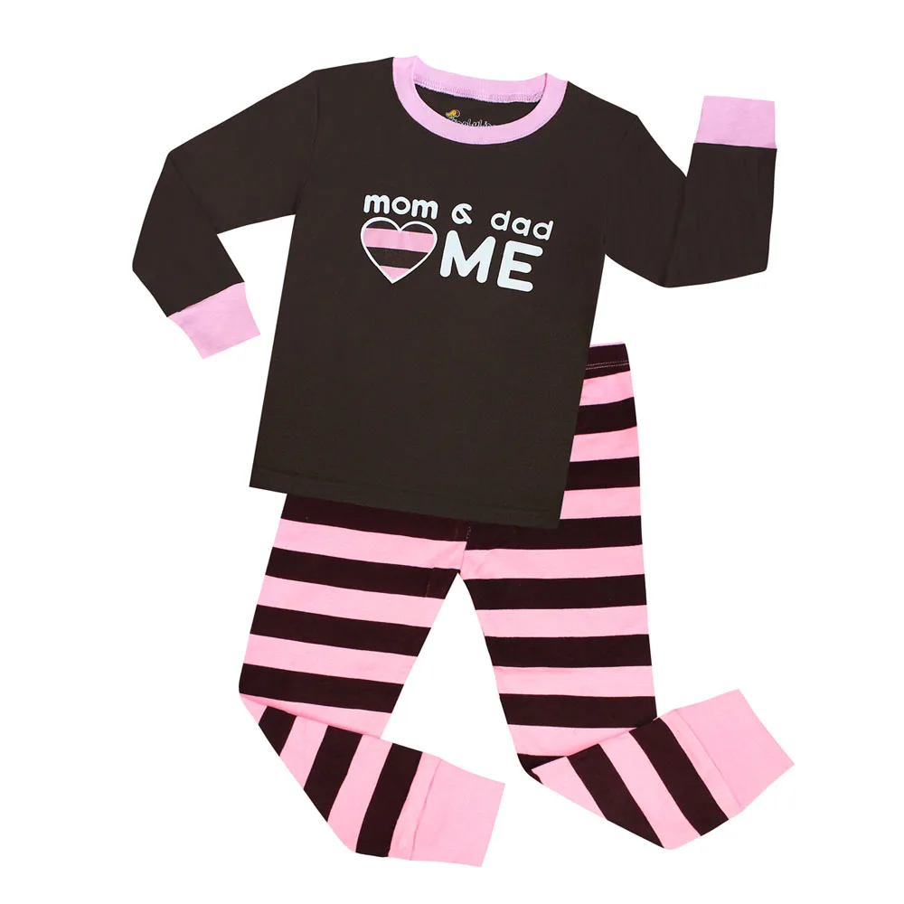 Одежда для мальчиков и девочек с надписью «I Love Mom»(«Я люблю маму») Пижама "папа" комплекты для детей Костюмы детская одежда для сна для малышей, 22 дизайна для маленьких девочек; пижамы для 2 до 8 лет - Цвет: NO55