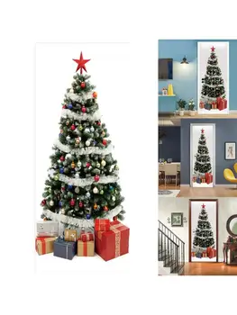 

2pcs/set 3D Christmas Tree Decorative Refrigerator Door Sticker Wall Mural Decal