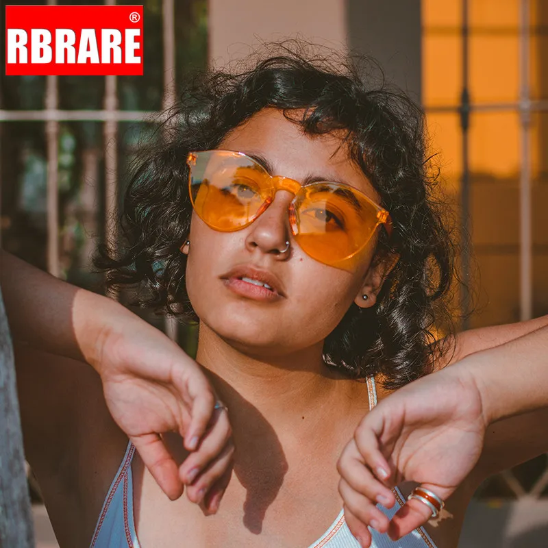 RBRARE, прозрачные, желеобразные, цветные солнцезащитные очки для женщин, фирменный дизайн, карамельные цвета, очки, винтажные, Круглые, сиамские, солнцезащитные очки для мужчин