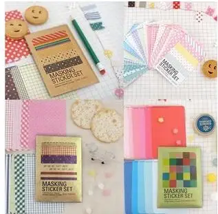 

27pcs/set Kawaii MASKING STICKER Decoration Adhesive with kraft paper Diary Diy Album