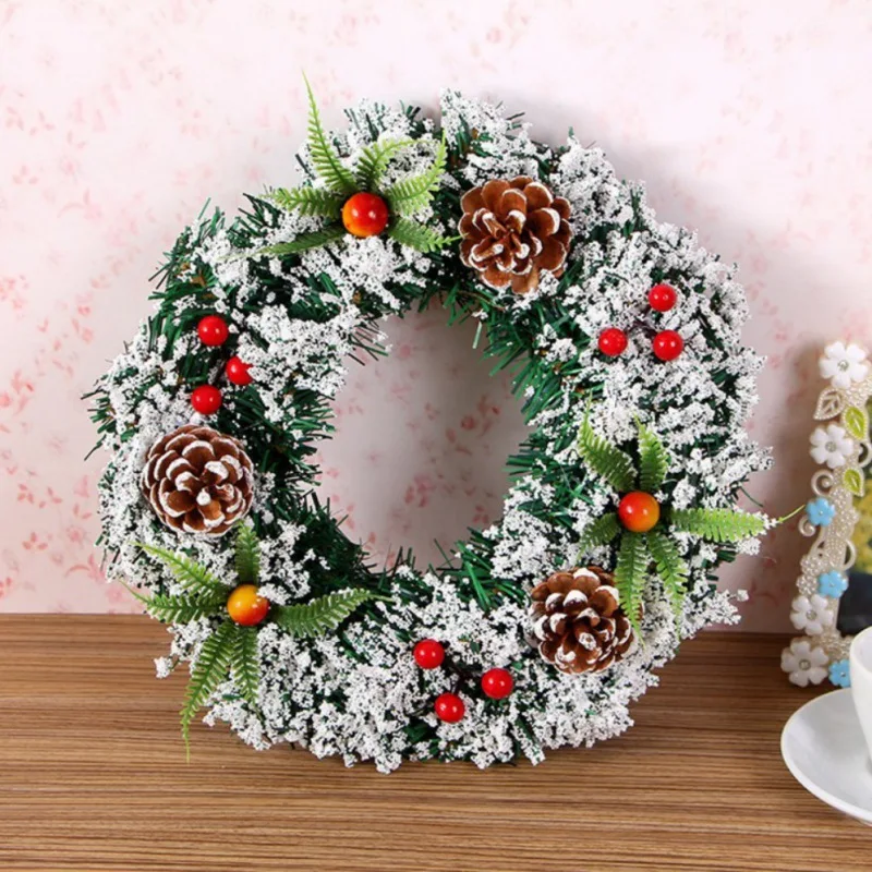 

Artificial Christmas Garland Door Hanging Ornaments Pre-decorated with Berries Pinecones New Year Party Decor