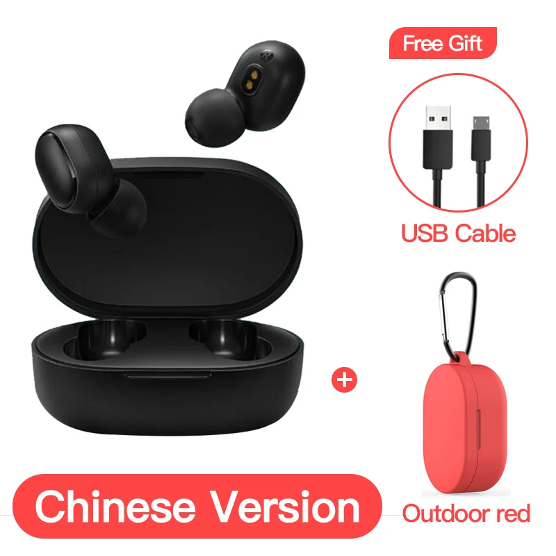 CN add outdoor red Xiaomi Redmi Airdots глобальная версия Опциональные TWS наушники стерео беспроводной шумоподавление с микрофоном громкой связи AI Bluetooth 5,0 - Цвет: CN add outdoor red