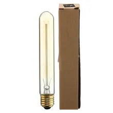 10 шт./упак. Винтаж лампочки Эдисона 40 Вт трубчатая ностальгические нити накаливания под старину с регулируемой яркостью светильник лампочка E27 база T30 110V