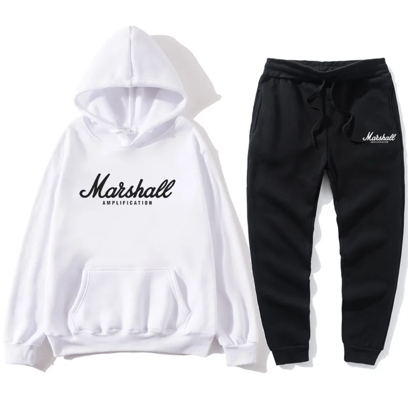 

2020Casual Tracksuit Men 2 Pieces Sets Hooded Sweatshirts Spring Men's Clothes Pullover Hoodies Pants Suit Ropa Hombre Plus Size