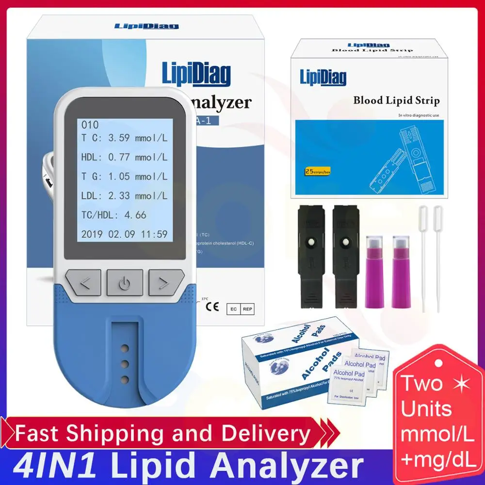4in1 analisador lipídico (tc) colesterol total (hdl) colesterol lipoproteína de alta densidade (tg) triglicérido tc/hdl medidor de colesterol